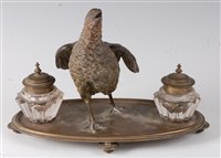 Lot 427 - A late 19th century Continental desk stand,...