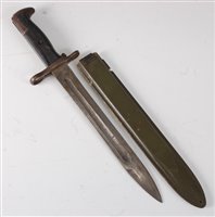 Lot 126 - A U.S. M1 Garand bayonet, the 25cm single...
