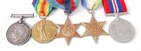 Lot 136 - A WW I British War and Victory duo, naming...