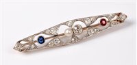 Lot 2252 - An early 20th century diamond, sapphire, ruby...
