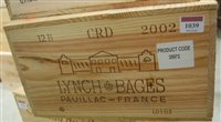 Lot 1039 - Château Lynch-Bages 2002 Pauillac, twelve...