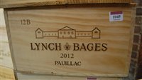 Lot 1045 - Château Lynch-Bages 2012 Pauillac, twelve...