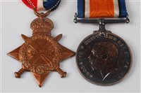 Lot 313 - A WW I 1914-15 Star, naming E. IZOD MIDSHIPMAN,...