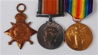 Lot 316 - A WW I trio to include 1914-15 Star, British...