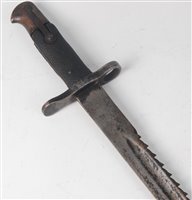Lot 216 - An 1875 pattern Martini Henry bayonet, having...