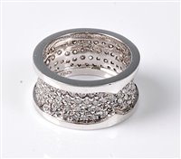 Lot 2309 - An 18ct wide full hoop eternity ring, the 1cm...