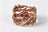 Lot 2298 - An 9ct diamond 'floral sprig' ring, the...