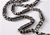 Lot 2333 - A Victorian fancy link watch chain, 75cm long,...