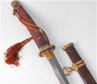 Lot 167 - A Japanese Shin gunto katana, having a 68cm...