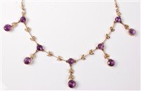 Lot 2267 - A late 19th century amethyst and seed pearl...
