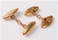 Lot 2332 - A pair of 18ct cufflinks, the double ended...