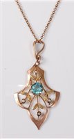 Lot 2222 - An early 20th century seed pearl and blue...