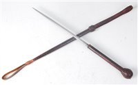Lot 206 - An early 20th century riding crop/sword stick,...