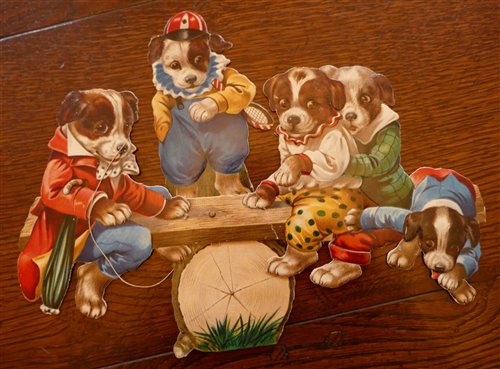 Lot 2018 - Card see-saws by Raphael Tuck & Sons, circa...