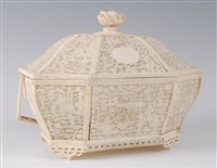Lot 2443 - A 19th century Chinese Canton carved ivory...
