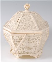 Lot 2443 - A 19th century Chinese Canton carved ivory...