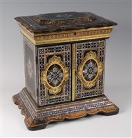 Lot 2393 - A Victorian papier-mâché and mother of pearl...