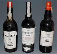 Lot 1283 - Warre's 1963 Vintage Port, one bottle