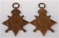Lot 234 - Two 1914 Mons Stars, naming 16884. DVR: J....