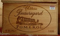 Lot 1070 - Château Beauregard 1998 Pomerol, twelve...