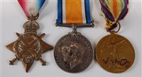 Lot 298 - A WW I trio to include 1914-15 Star, British...
