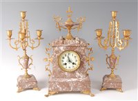 Lot 2607 - A late Victorian veined rouge marble and gilt...