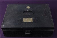 Lot 180 - A WW I period tin trunk, having a brass plaque...