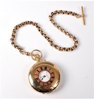 Lot 2381 - An 18ct gold half hunter by J W Benson, London,...