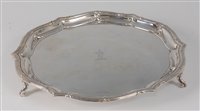 Lot 2121 - An Edwardian silver salver, the piecrust rim...