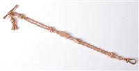 Lot 2187 - A rose gold Albertina/bracelet, the double row...