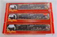 Lot 646 - 3 Hornby earlier series class 9F engines and...