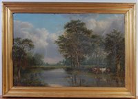 Lot 2520 - Thomas Smythe (1825-1906) - Cattle watering at...