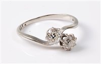Lot 2320 - An 18ct two stone 'toi et moi' diamond ring,...