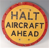 Lot 14 - A 20th century painted metal sign HALT...