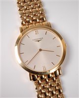 Lot 2370 - A gentleman's 18ct gold Longines Prestige...