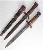 Lot 189 - A British 1888 pattern bayonet, the 30cm blade...