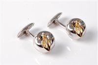 Lot 2341 - A pair of Louis Vuitton 18ct apple cufflinks,...