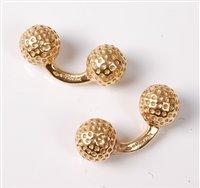 Lot 2342 - A pair of Hermes 18ct golf ball cufflinks, the...