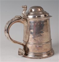 Lot 2168 - An early 18th century silver lidded quart...