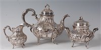 Lot 2123 - A circa 1900 French three-piece coffee set,...