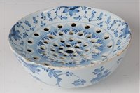 Lot 2078 - A mid-18th century English Delft colander bowl,...