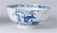 Lot 2085 - A Lowestoft porcelain slop bowl, underglaze...