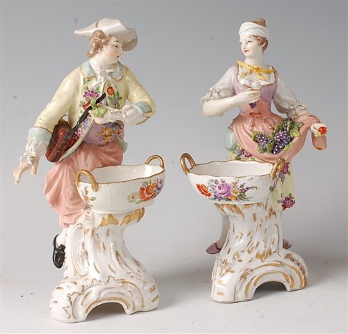Lot 2096 - A pair of 19th century Berlin porcelain...