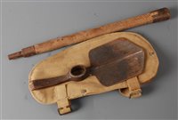 Lot 149 - A WW II entrenching tool, stamped Perk and...