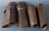 Lot 150 - A part suit of armour to include a pair of...