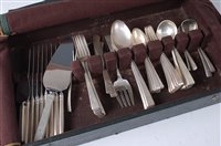 Lot 2171 - An American sterling silver part cutlery suite...