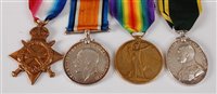 Lot 342 - A WW I trio to include 1914-15 Star, British...