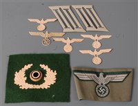 Lot 97 - A collection of German eagle collar tab...