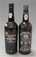 Lot 1296 - Delaforce 1985 vintage Port, one bottle; and...