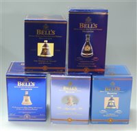 Lot 1370 - Five boxed Bell's Wade commemorative Scotch...